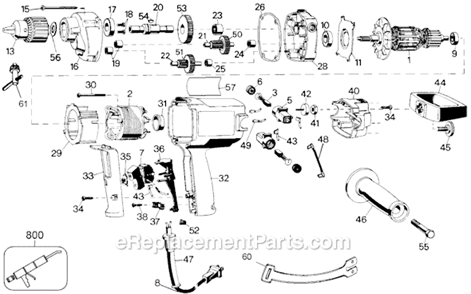 Page A Diagram and Parts List for 1317 Type 101 Black and Decker Electric Drill